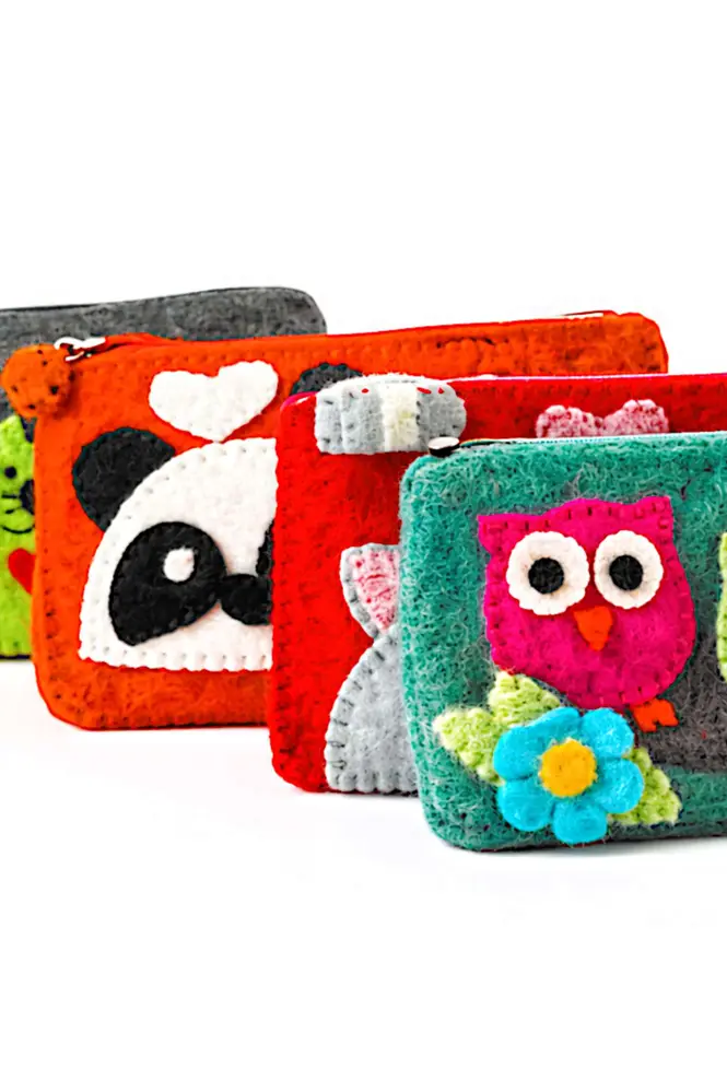 Handmade felt purses collection