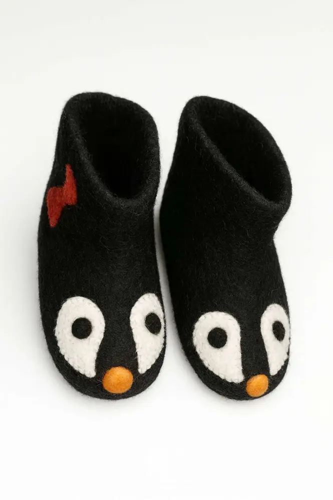 Handmade animal felt shoes collection