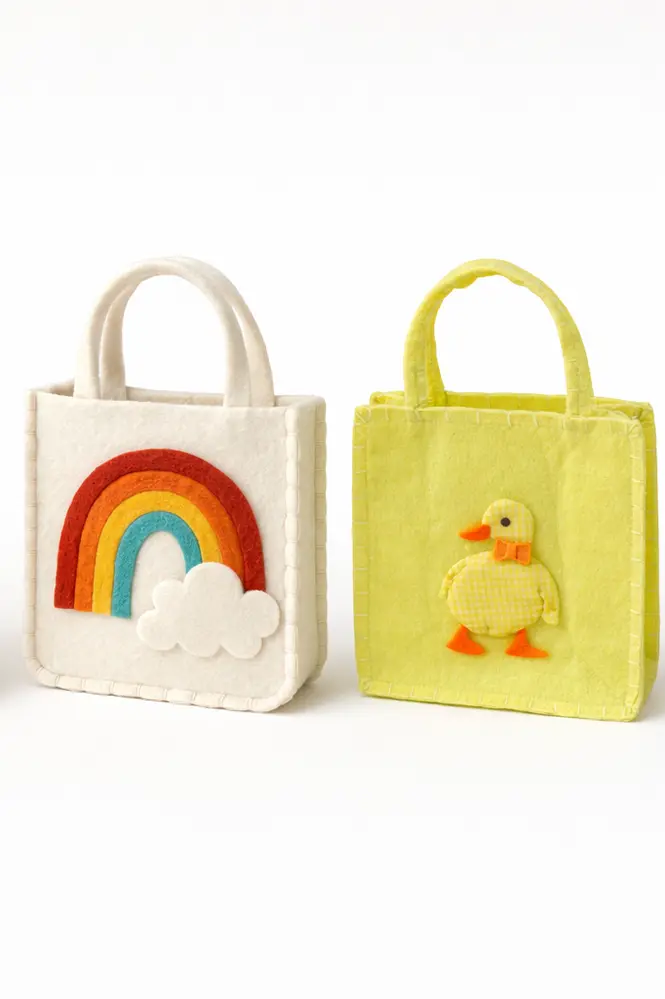 Handmade felt tote bags collection